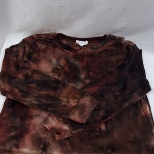 beachlunchlounge Women's NWOT Brown Soft Velour Casual Cozy Top Large